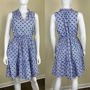 Draper James RSVP Women's Size L Blue Embroidered Floal Baby Doll Mini Dress